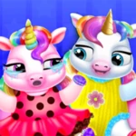 twin baby unicorn daycare android application logo